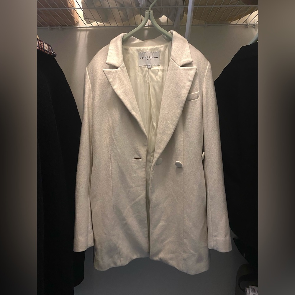 Petite studio womens wool blazer
